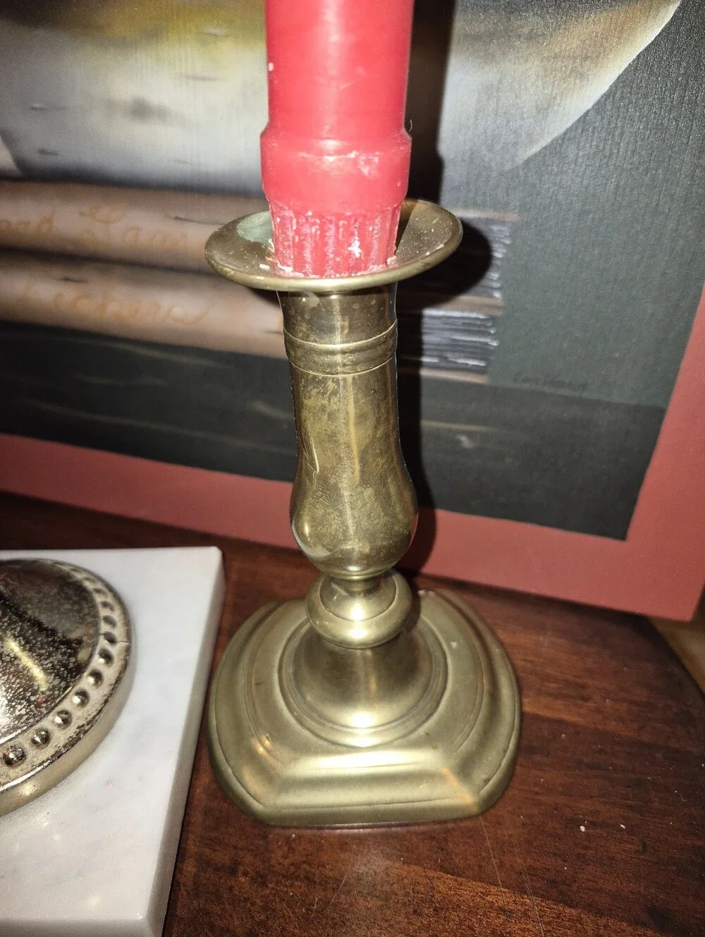 Lot of 3 Vintage  brass candlesticks feature classic designs with sturdy base